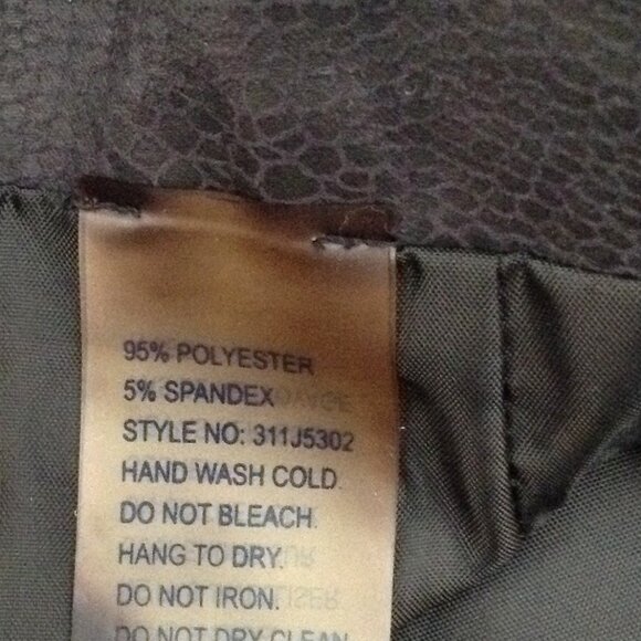 Peter Nygard Women's Black Faux Snakeskin Pencil Midi length Skirt Size 14 Work - Picture 4 of 5